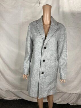 Express Womens Sweater Knit Single Breasted Trench Coat Size S Grey